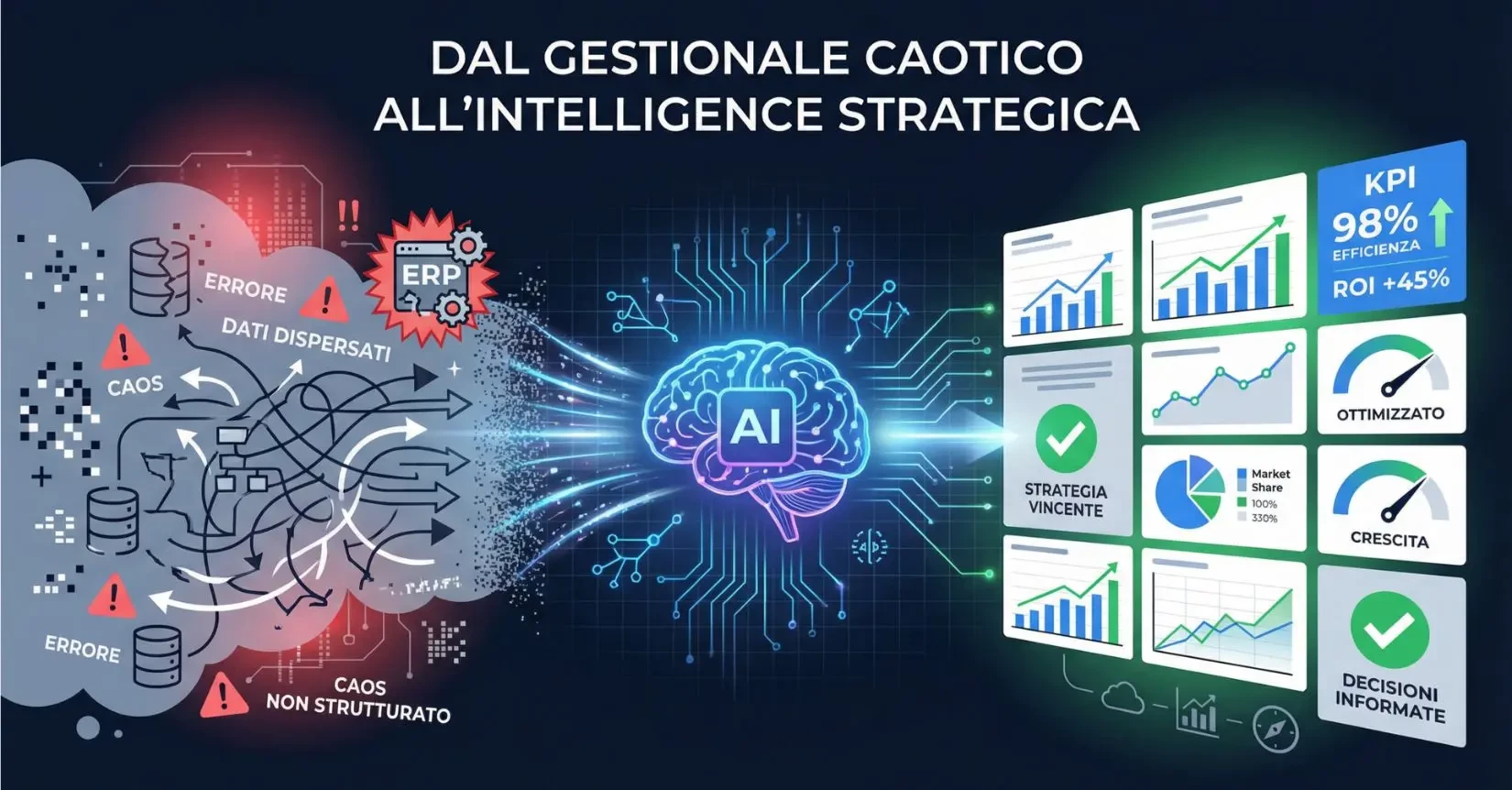 Un algoritmo di intelligenza artificiale prende i dati grezzi e li rielabora